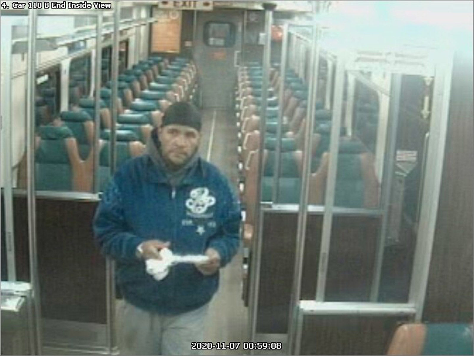 Suspect steals AED from South Shore train